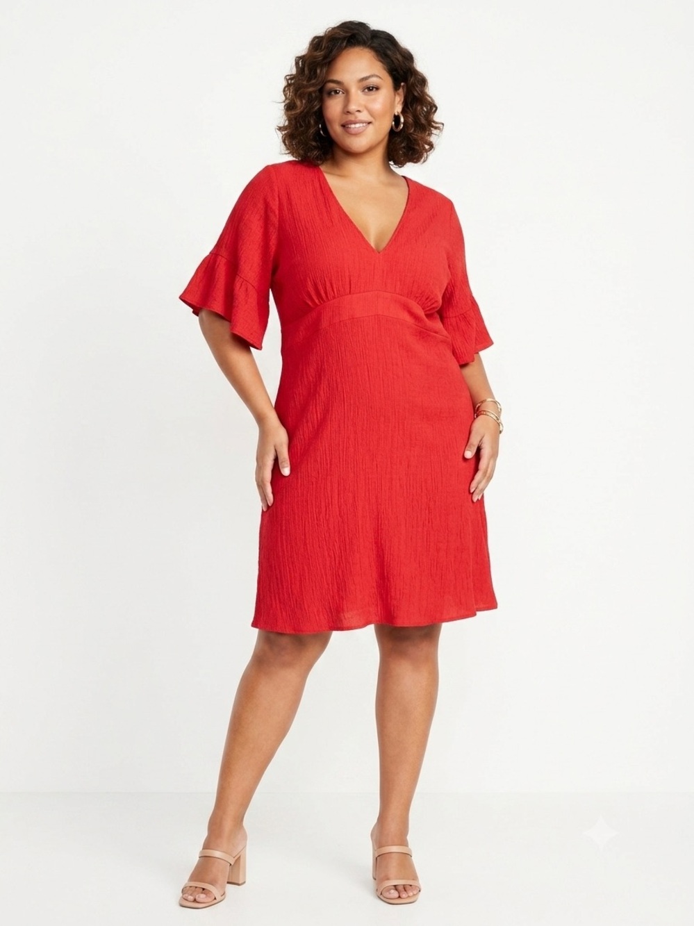 Showpo Red V-Neck Midi Dress plus size 16